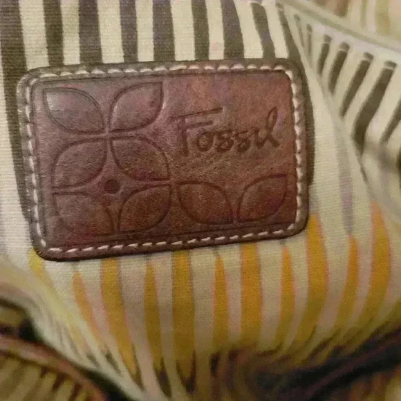 Fossil Cream Wicker Leather Straps Bohemian Purse Satchel Handbag Shoulder Bag - Picture 4 of 9